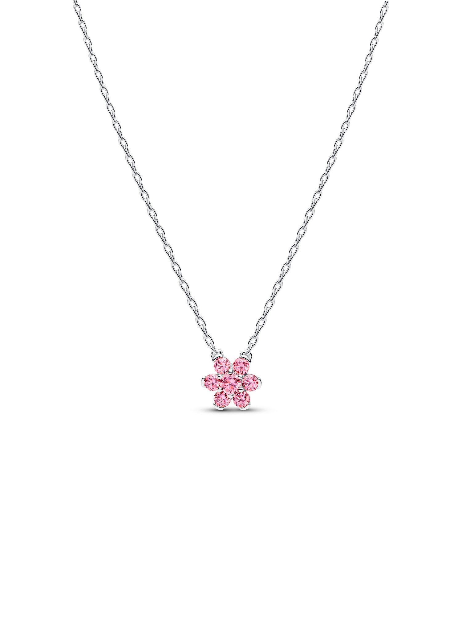 Collar con dije colgante Flor rosa brillante