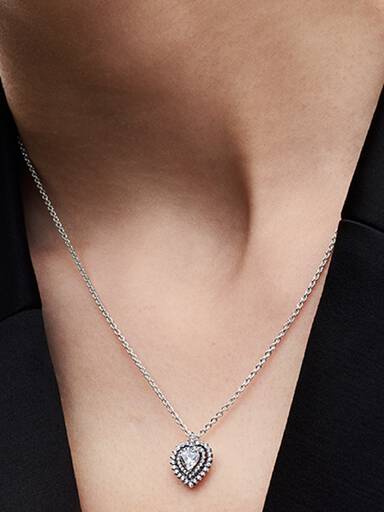 Collar Corazón Halo Brillante
