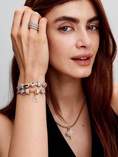 Brazalete Pandora Moments Cadena de Serpiente con Cierre de Estrella Polar 16 cm