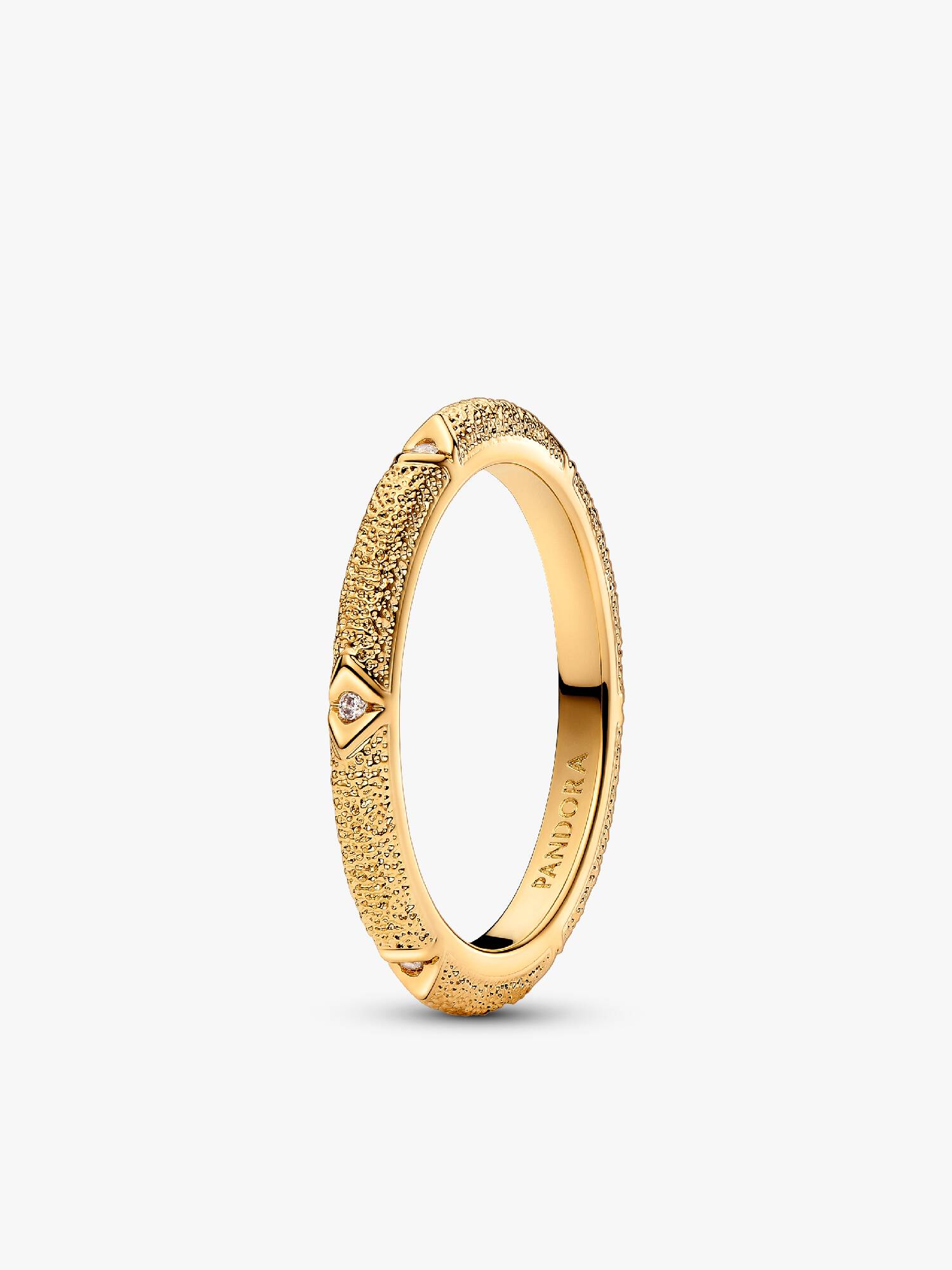 Anillo Pandora ME Textura y Gemas Dorado