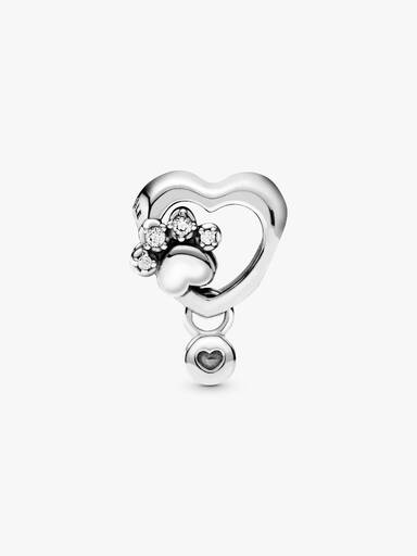 Charm Corazón y Huella de Pata Brillante