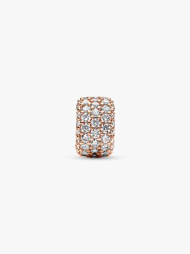 Charm Triple Fila de Brillante Pavé Rosa