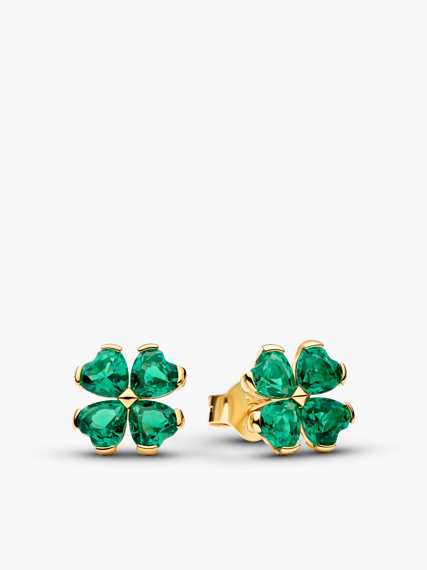 Aros de botón Trébol de la suerte verde