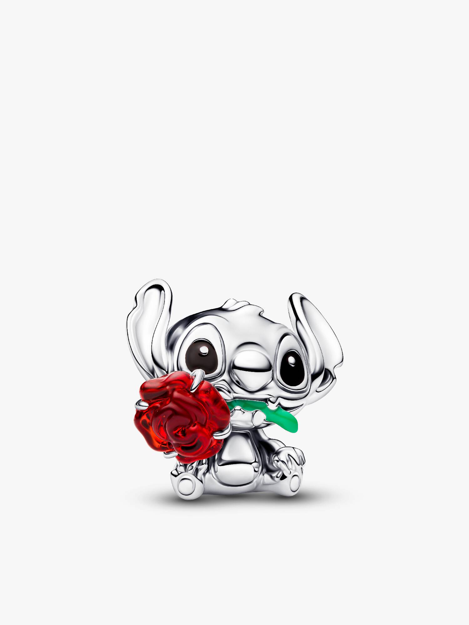Charm de cristal de Murano rosa Stich de Disney