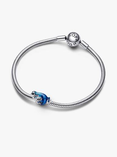 Charm Gecko Azul Metálico Pandora Plata Esterlina