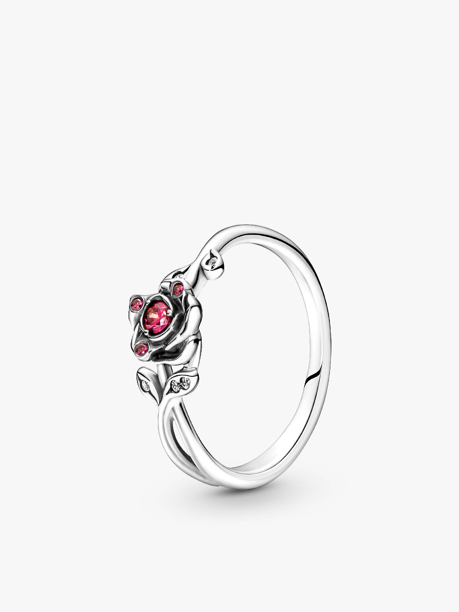 Anillo En Plata De Ley Rosa De La Bella Y La Bestia De Disney