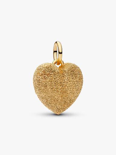 Charm colgante Corazón inflado texturizado