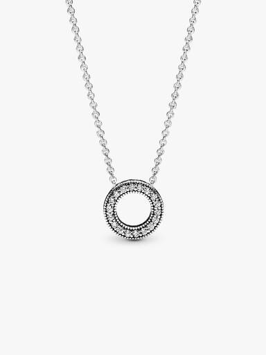 Collar collier Círculo de pavé con logotipo Pandora
