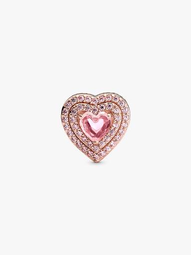 Charm Corazon Nivelado Brillante Bañado en Oro Rosa 14k
