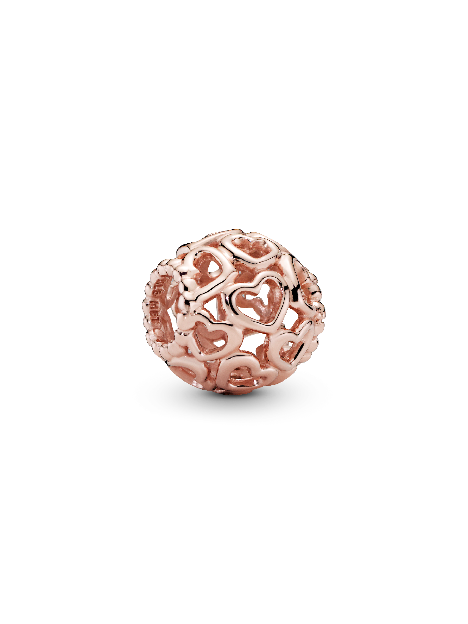 Charm Puro corazón Bañado en Oro Rosa de 14k
