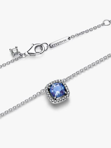 Collar Halo Azul Cuadrado Brillante