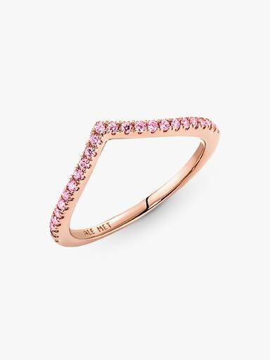 Anillo Deseo Reluciente Rosa 54
