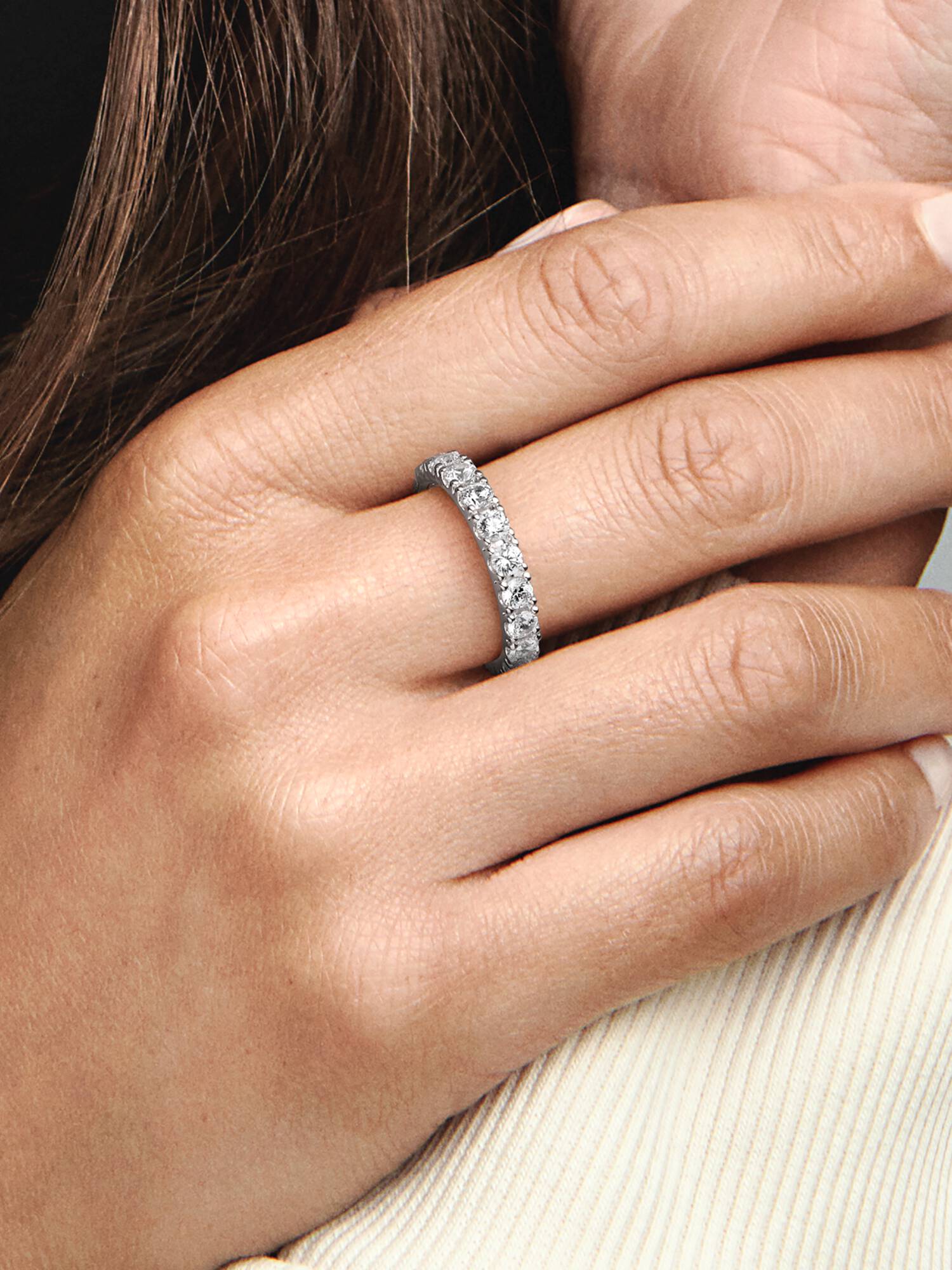 Anillo En Plata De Ley Eternity Brillante 48