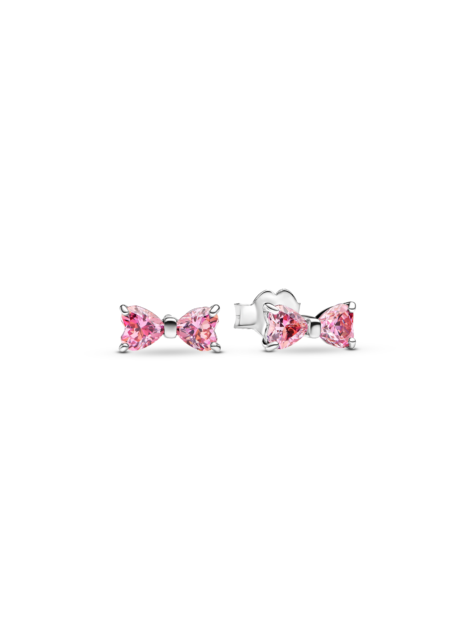 Aros de botón lazo rosa brillante