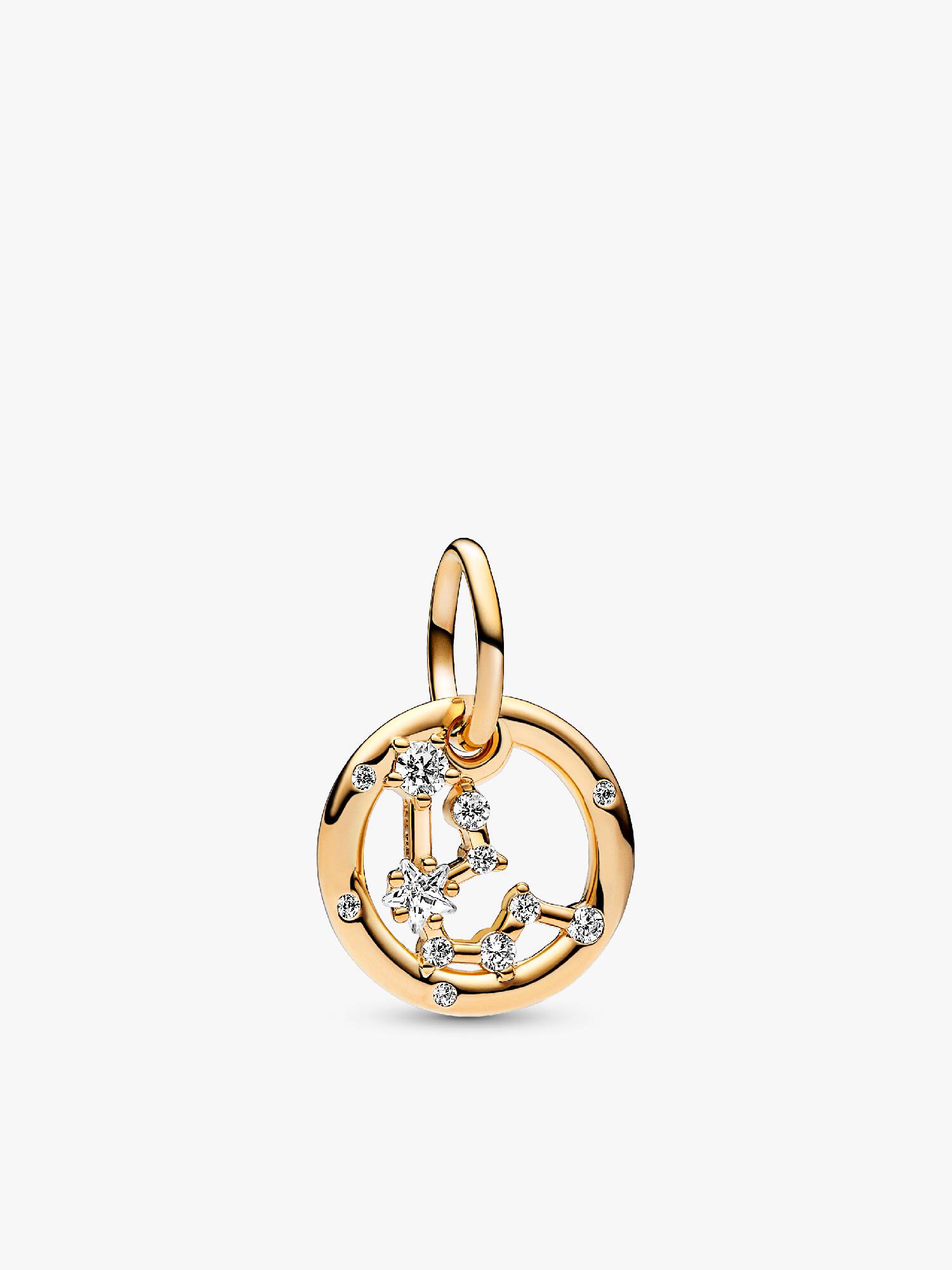 Charm Colgante Zodiaco Acuario Recubrimiento en Oro de 14k Talla única