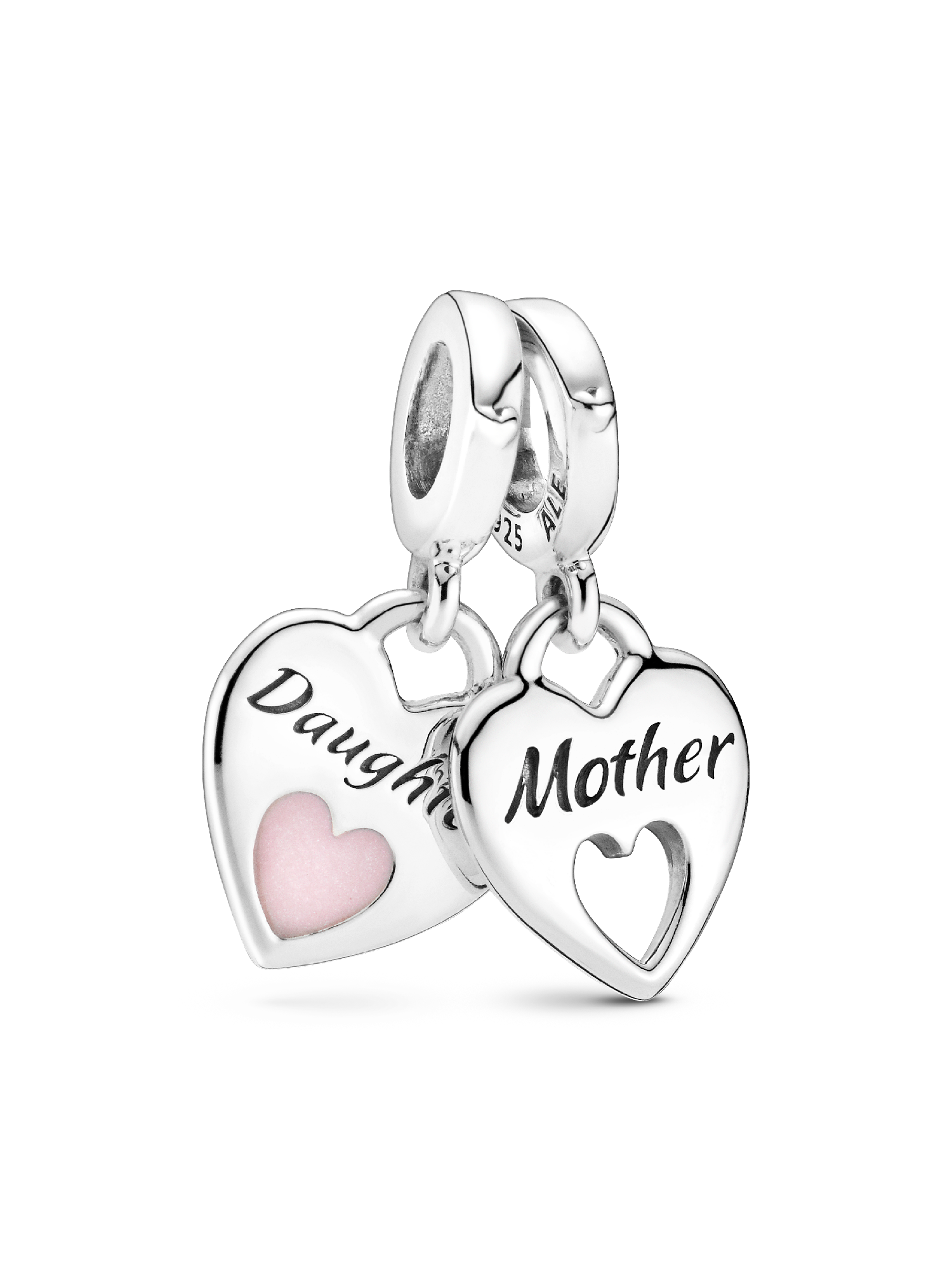 Charm colgante de doble corazón dividido