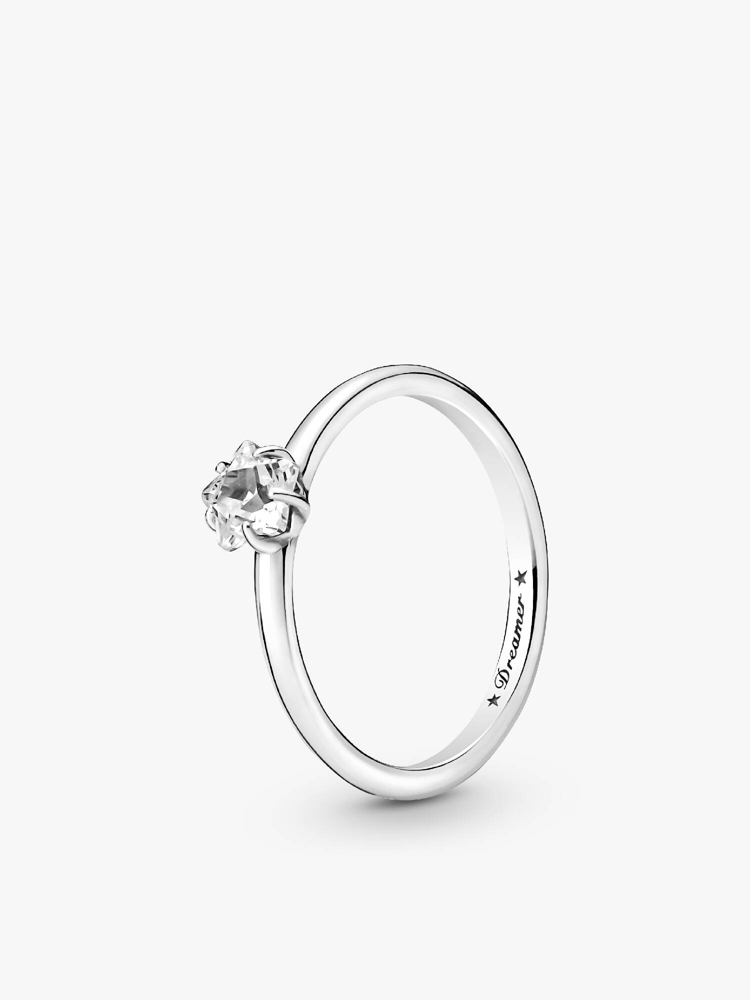 Anillo Solitario En Plata De Ley Estrella Brillante Celestial