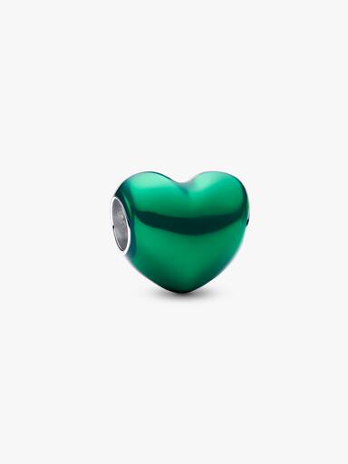 Charm Corazón Metálico Verde Talla única