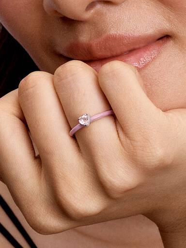 Anillo corazón chakra rosa