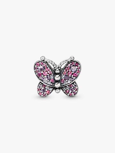Charm Mariposa de pavé rosada