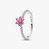 Anillo flor rosa brillante Anillo flor rosa brillante