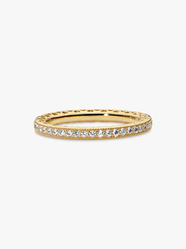 Anillo corazones con brillo Bañado en Oro de 14k