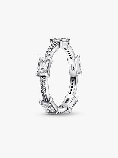 Anillo Barras rectangulares en pavé reluciente