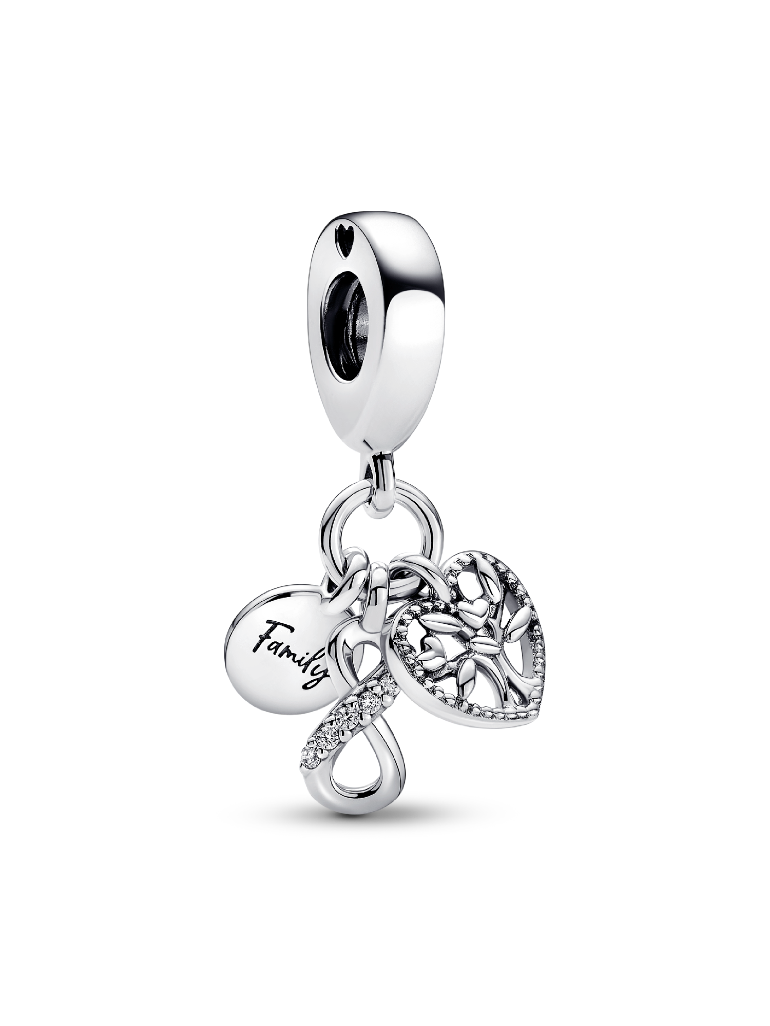 Charm Colgante de familia triple Infinito Pandora Plata Esterlina