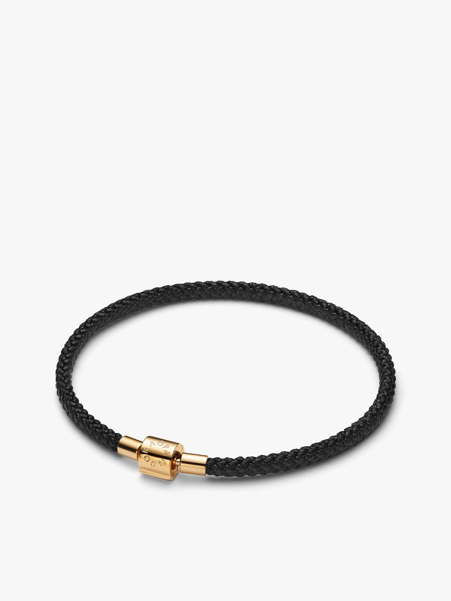 Brazalete de cordón negro brillante
