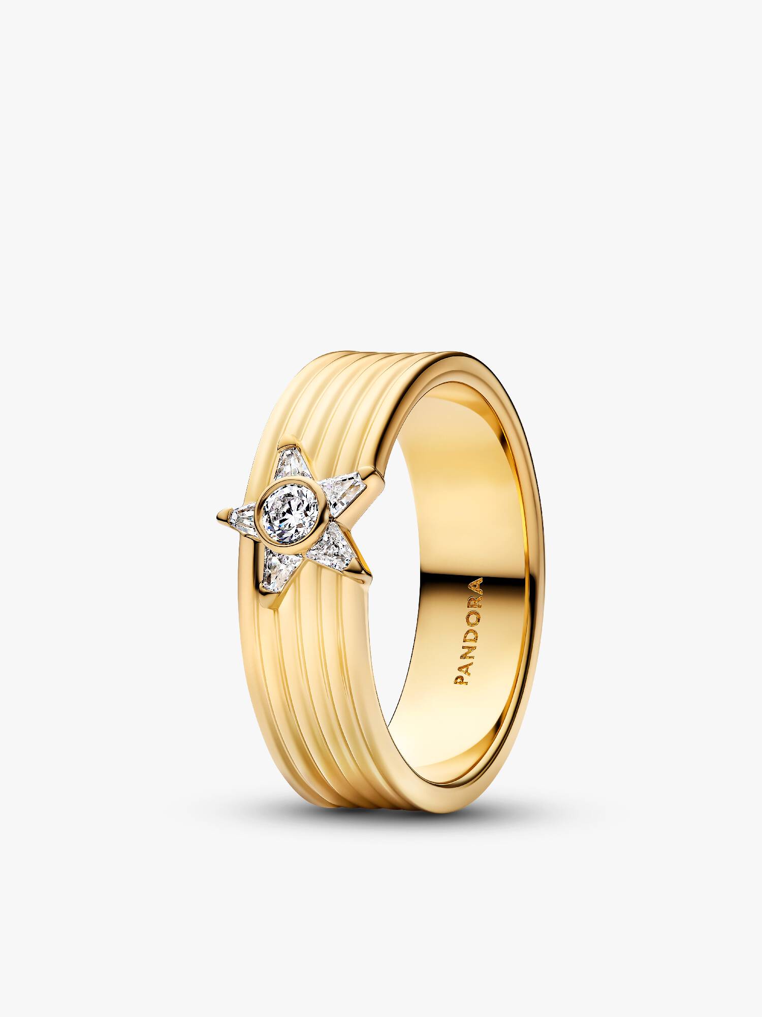 Anillo de banda ancha con estrella fugaz brillante 