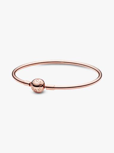 Brazalete rígido Pandora Moments en Recubrimiento en Oro Rosa de 14k 17 cm