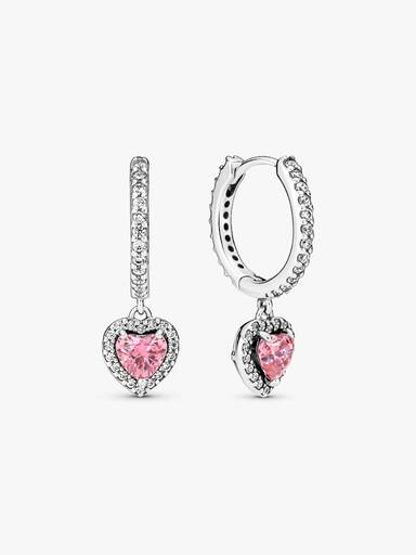 Aros tipo argolla Corazón Con Halo Resplandeciente