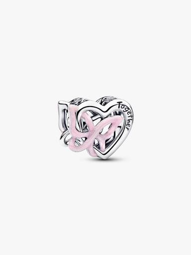 Charm Corazón y Mariposa entrelazados y piedras