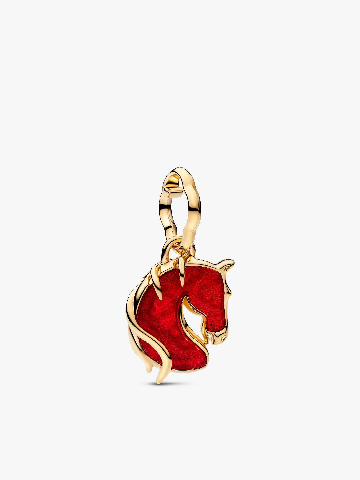 Charm Colgante Caballo  Rojo y Flecha de Cristal de Murano