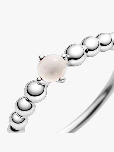 Anillo de cuentas con piedra natal de junio