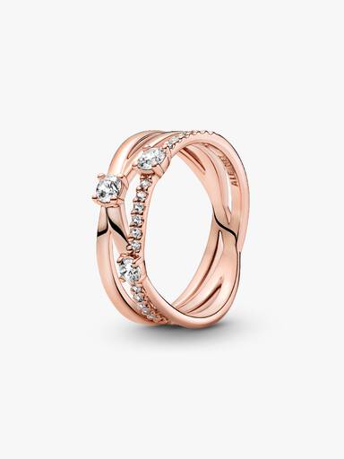 Anillo Banda triple resplandeciente