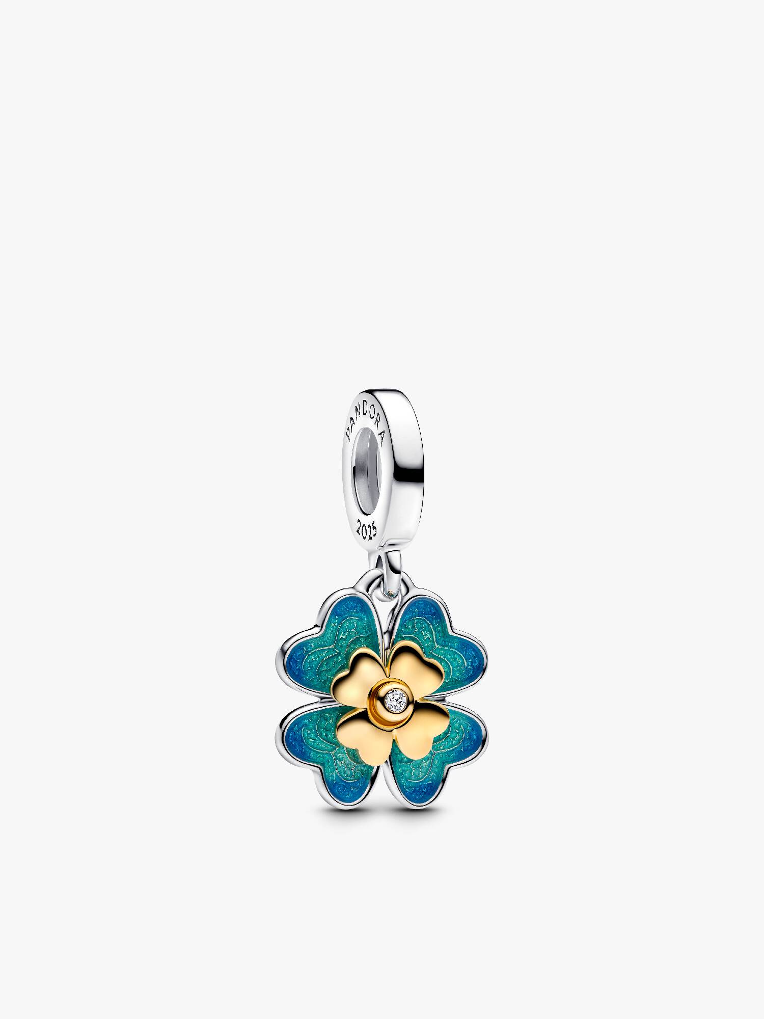 Charm Colgante con Diamante Creado en Laboratorio Trébol de Cuatro Hojas
