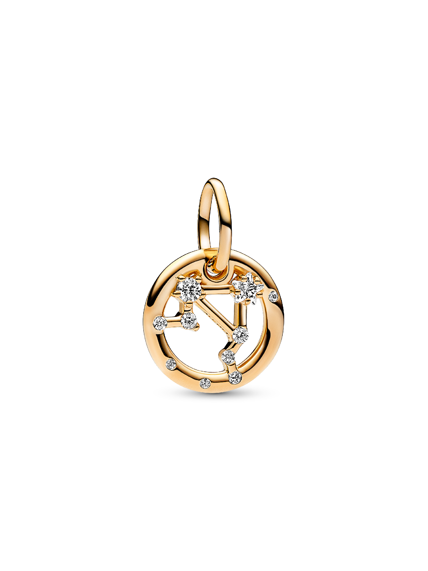 Charm Colgante Zodiaco Libra Recubrimiento en Oro de 14k Talla única