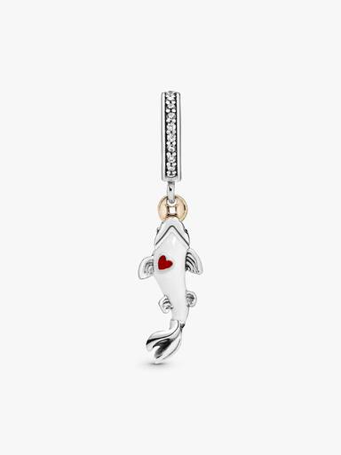 Charm Colgante Carpa De La Buena Suerte Dos Tonos Talla única