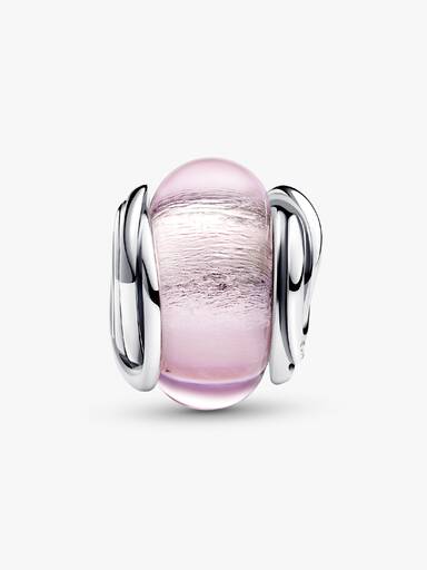 Charm de Cristal de Murano Rosa Envuelto Talla única