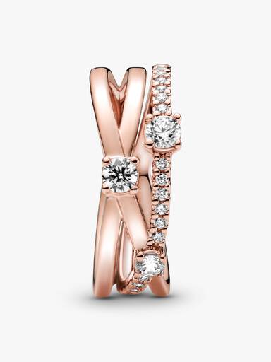Anillo Banda triple resplandeciente