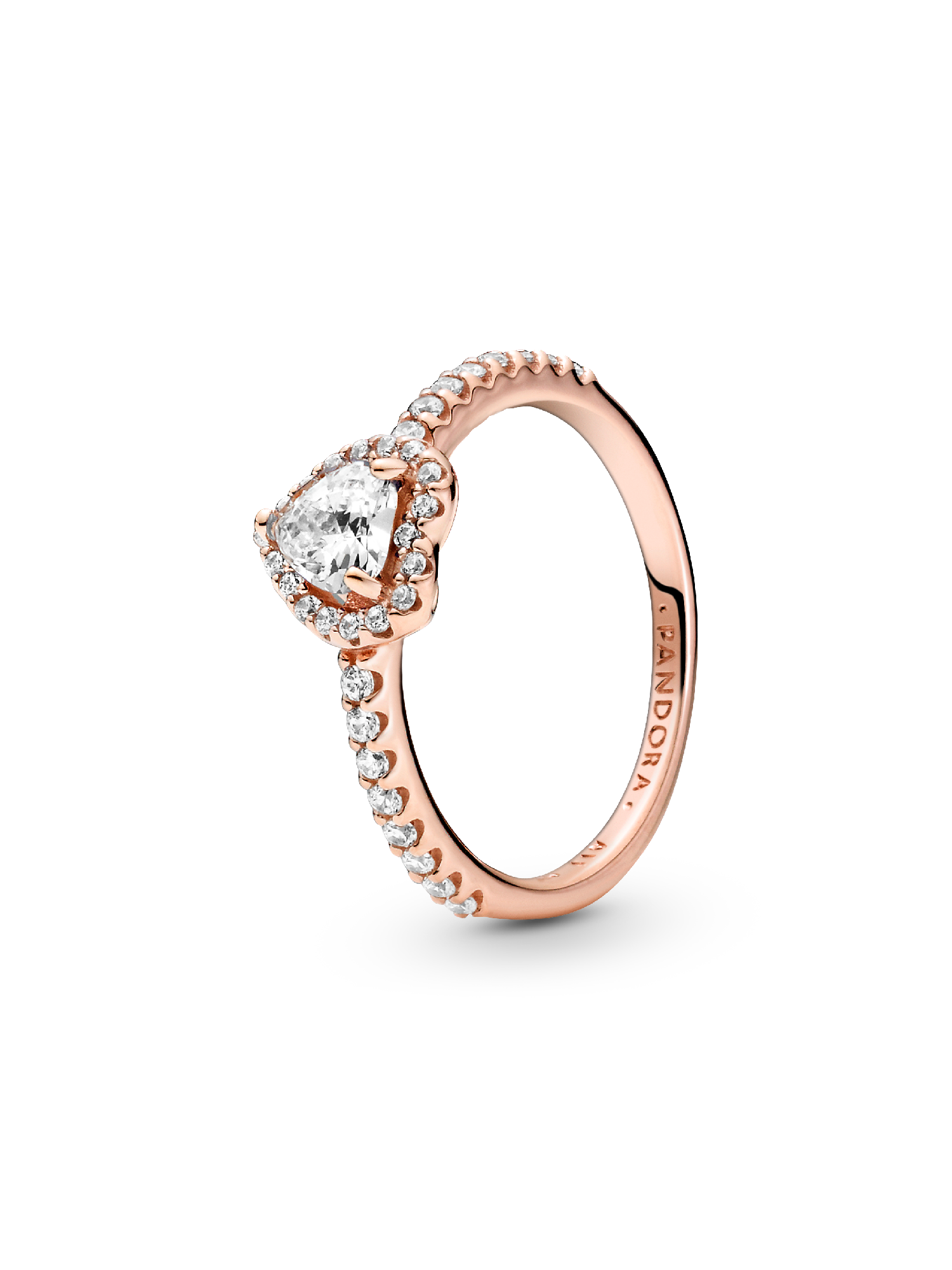 Anillo de Corazón Elevado Brillante Pandora Rose