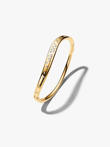 Brazalete rígido con forma orgánica y piedras
