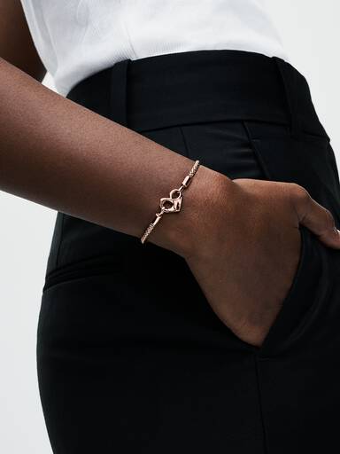 Pulsera Cadena con Tachuelas Pandora Moments Bañado en Oro Rosa de 14k