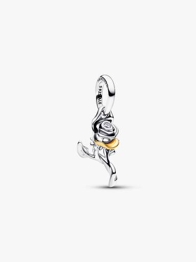 Charm colgante de <u>Disney Belle Rosa encantada</u> con diamante de laboratorio