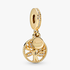 Charm colgante Árbol de familia reluciente Bañado en Oro de 14k Charm colgante Árbol de familia reluciente Bañado en Oro de 14k