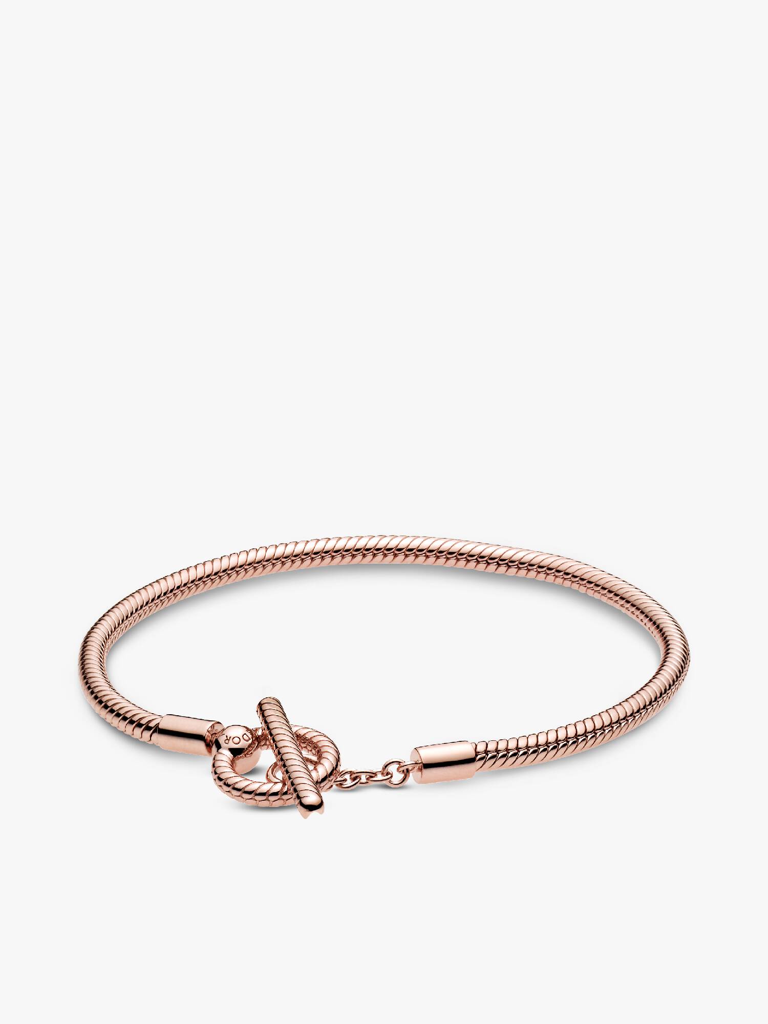 Brazalete cadena de serpiente con barra T Pandora Moments