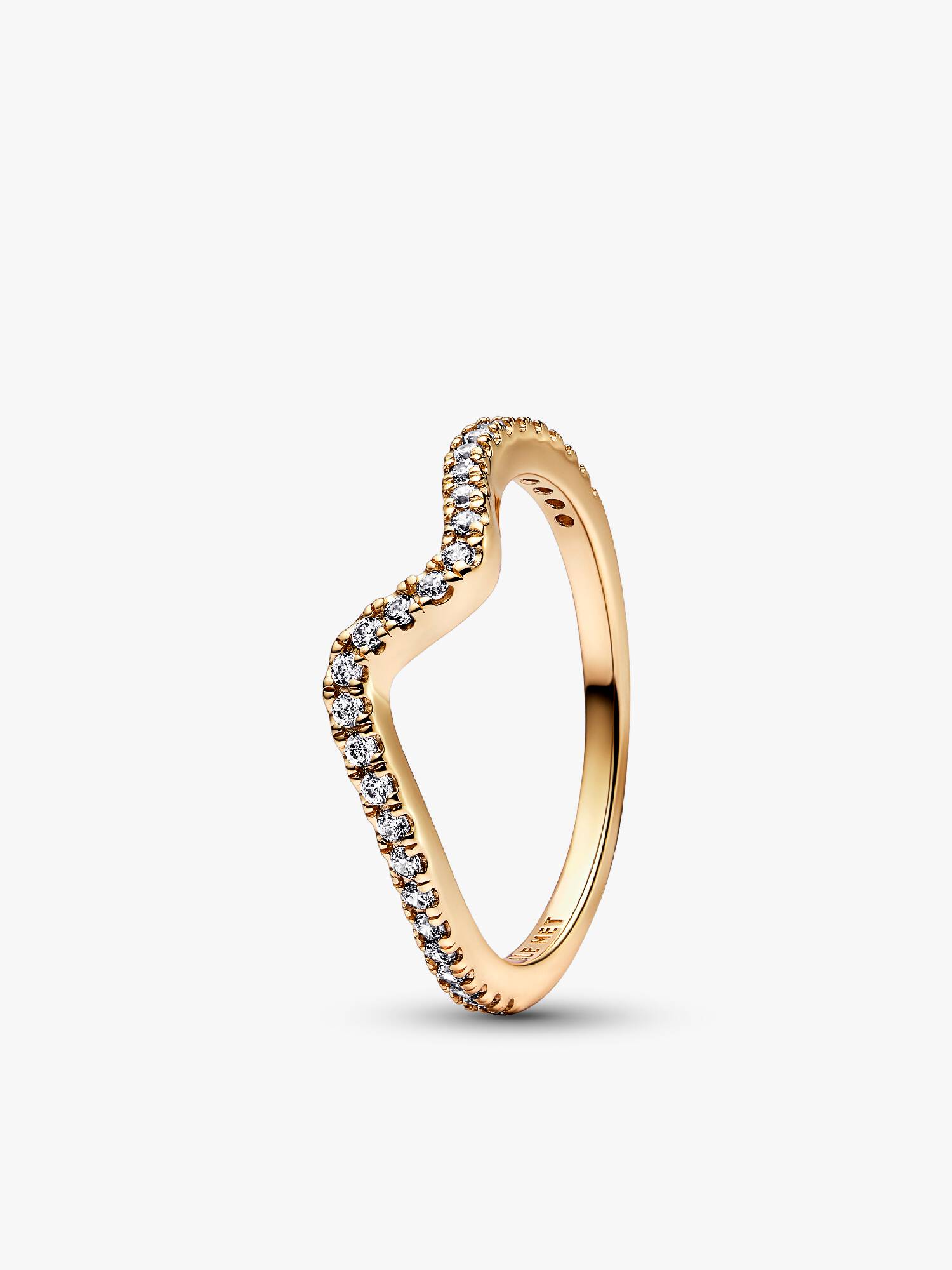 Anillo Ola Brillante Dorado