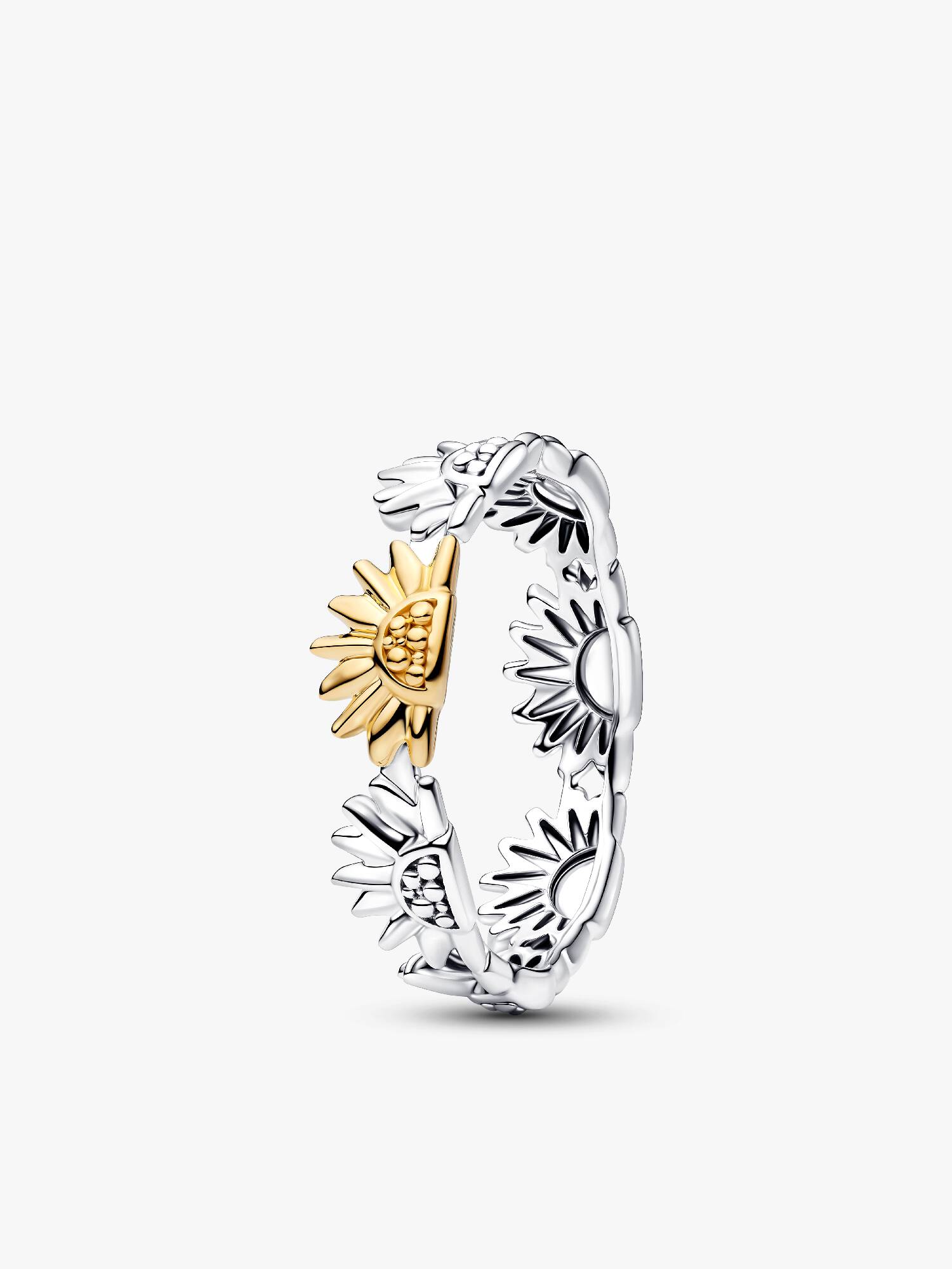Anillo Banda de Girasol en Dos Tonos 