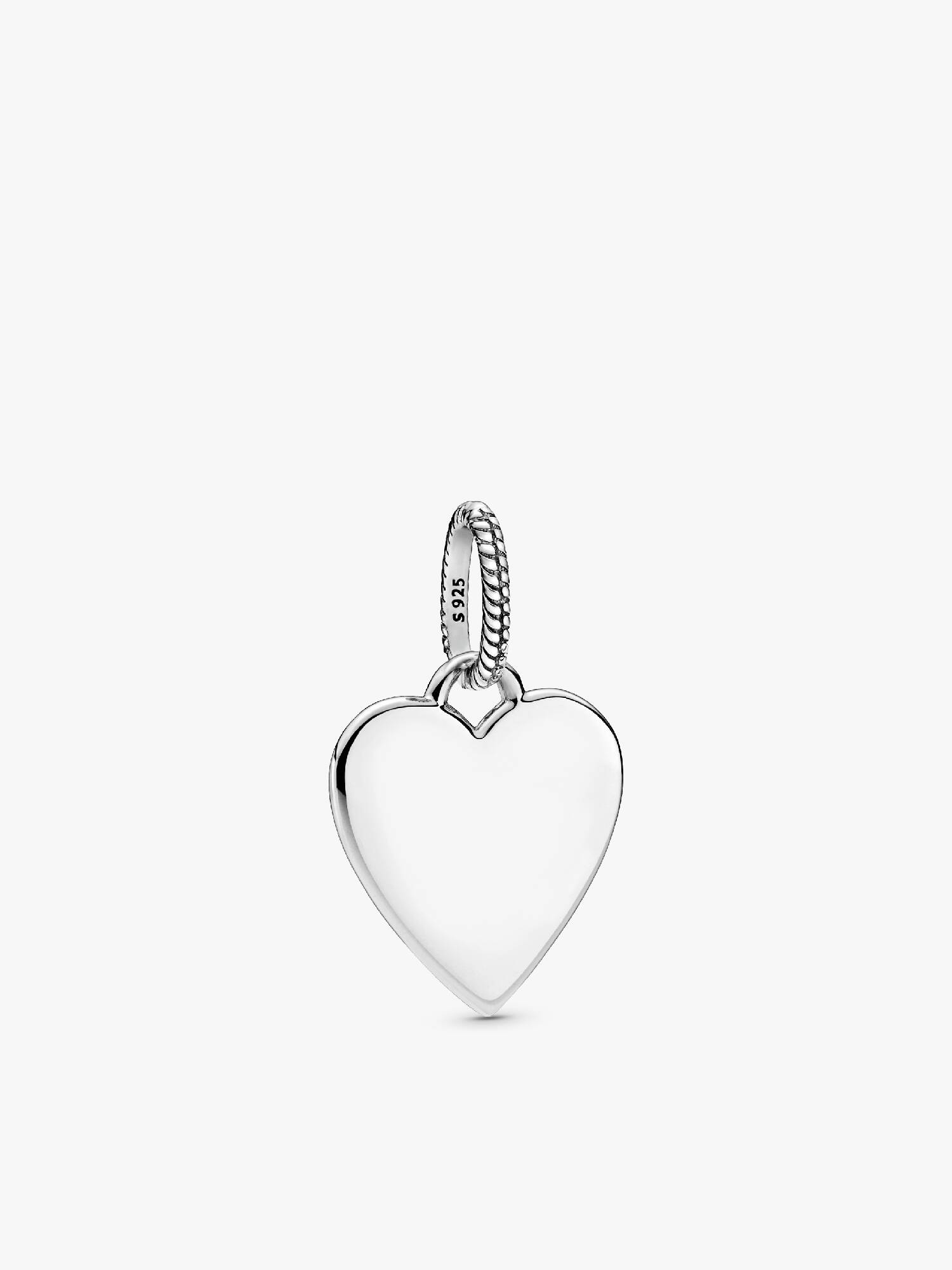 Dije Etiqueta Corazón para Grabar Plateado
